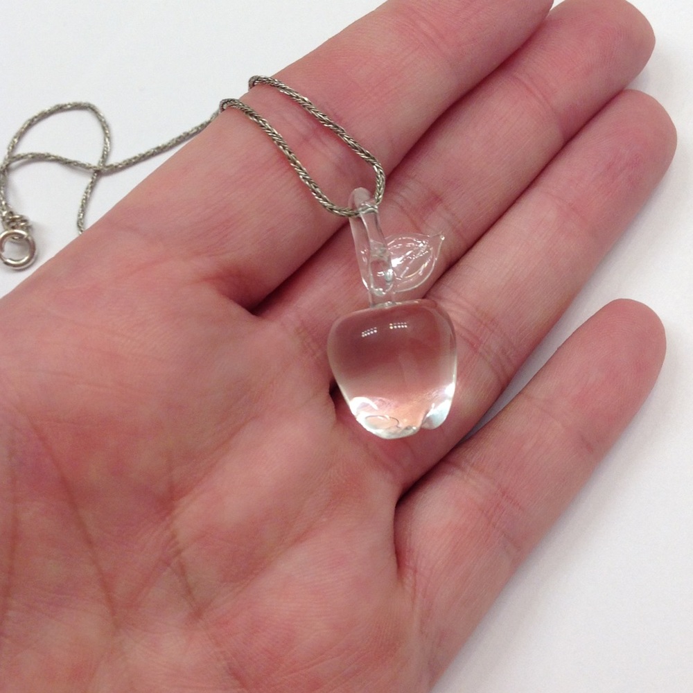 💝 Glass Apple & 925 STERLING Chain